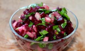 Dishes with boiled beets