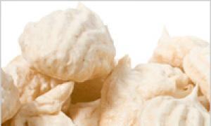 Meringue cookies, recipe with photo in the oven