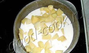 Stuede poteter i melk Stuede poteter i melk oppskrift