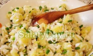 Fish salad from boiled fish classic recipe