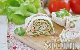 Lavash roll with mushrooms: step-by-step recipe with photos