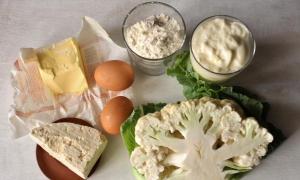 Oppskrift: Blomkålpai med gelé - med ost, kefir. Lenten blomkålpai oppskrift