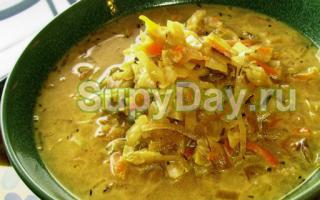 Soup with barley and mushrooms
